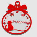 Boule de Noël prénom chat